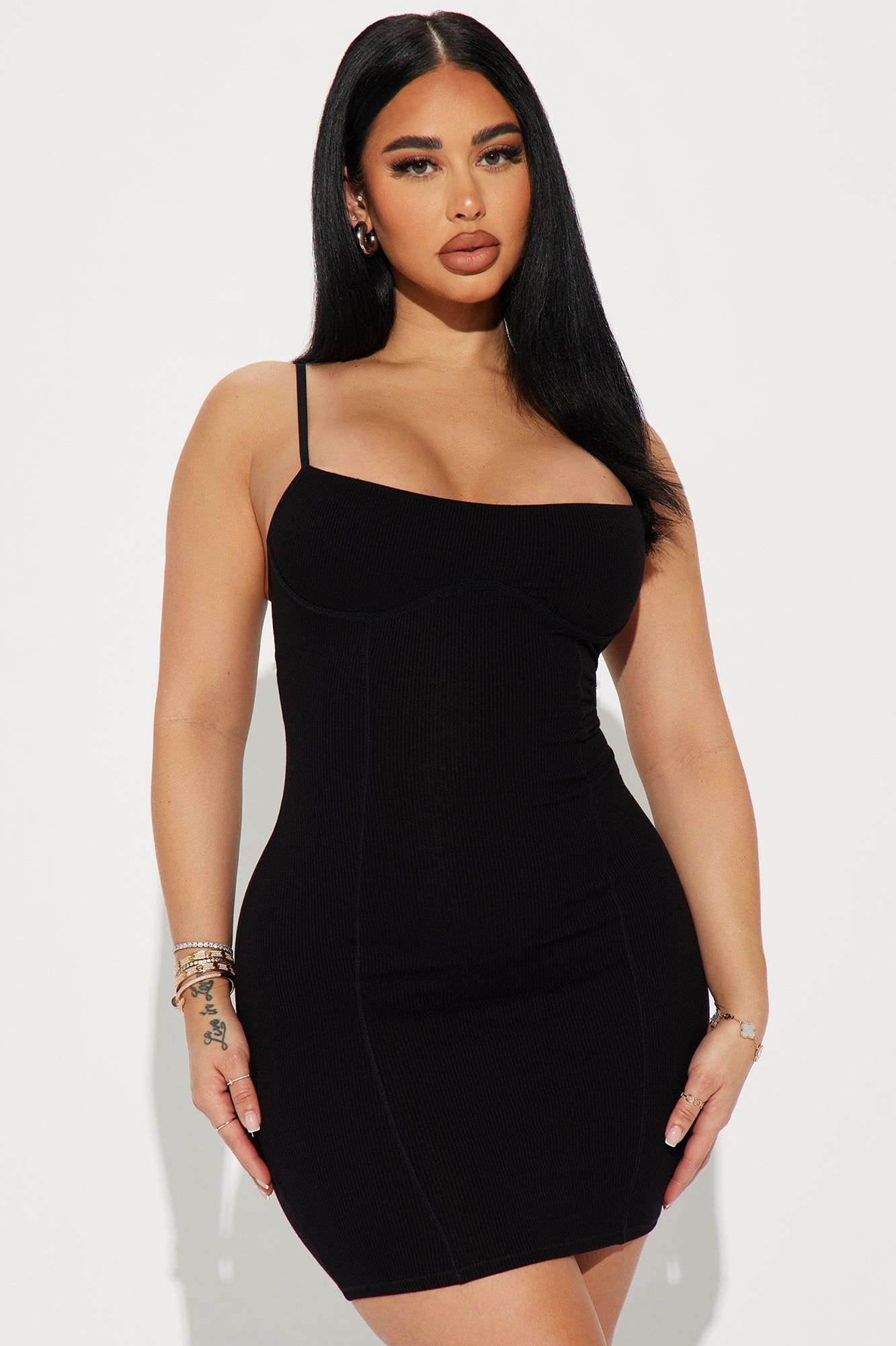 Jacie Ribbed Mini Dress - Black sold by Fashion Nova product image thumbnail 2