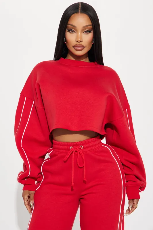 Almost The Weekend Lounge Top - Red sold by Fashion Nova