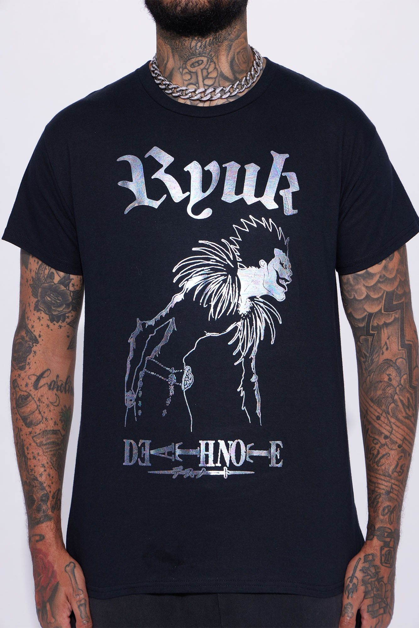 Death Note Ryuk Iridescent Short Sleeve Tee - Black sold by Fashion Nova product image thumbnail 4