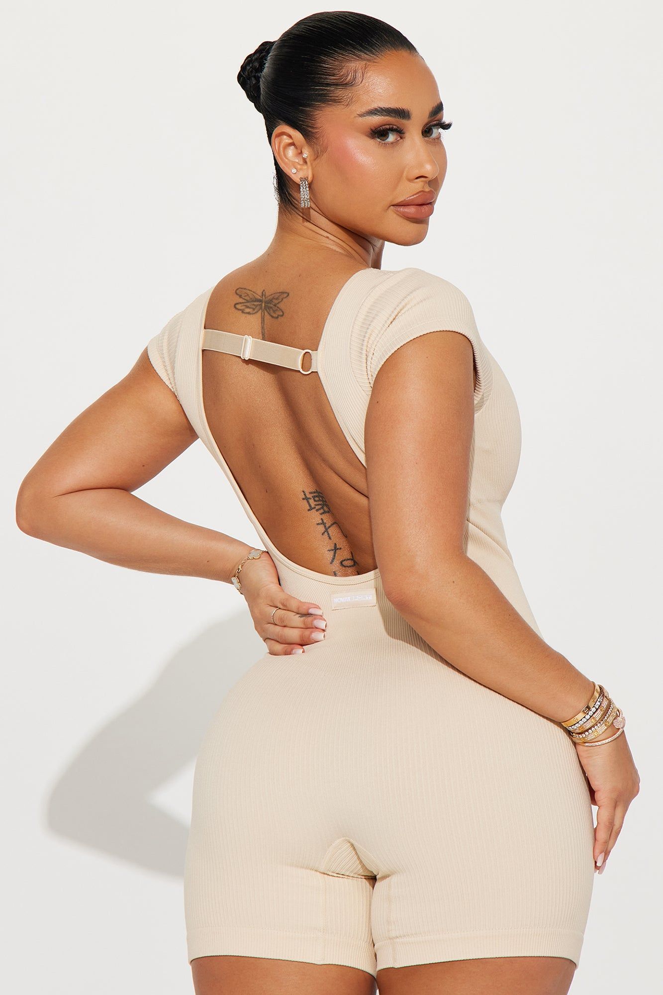 Plie Seamless Ribbed Active Romper - Brazilian Sand sold by Fashion Nova product image thumbnail 3