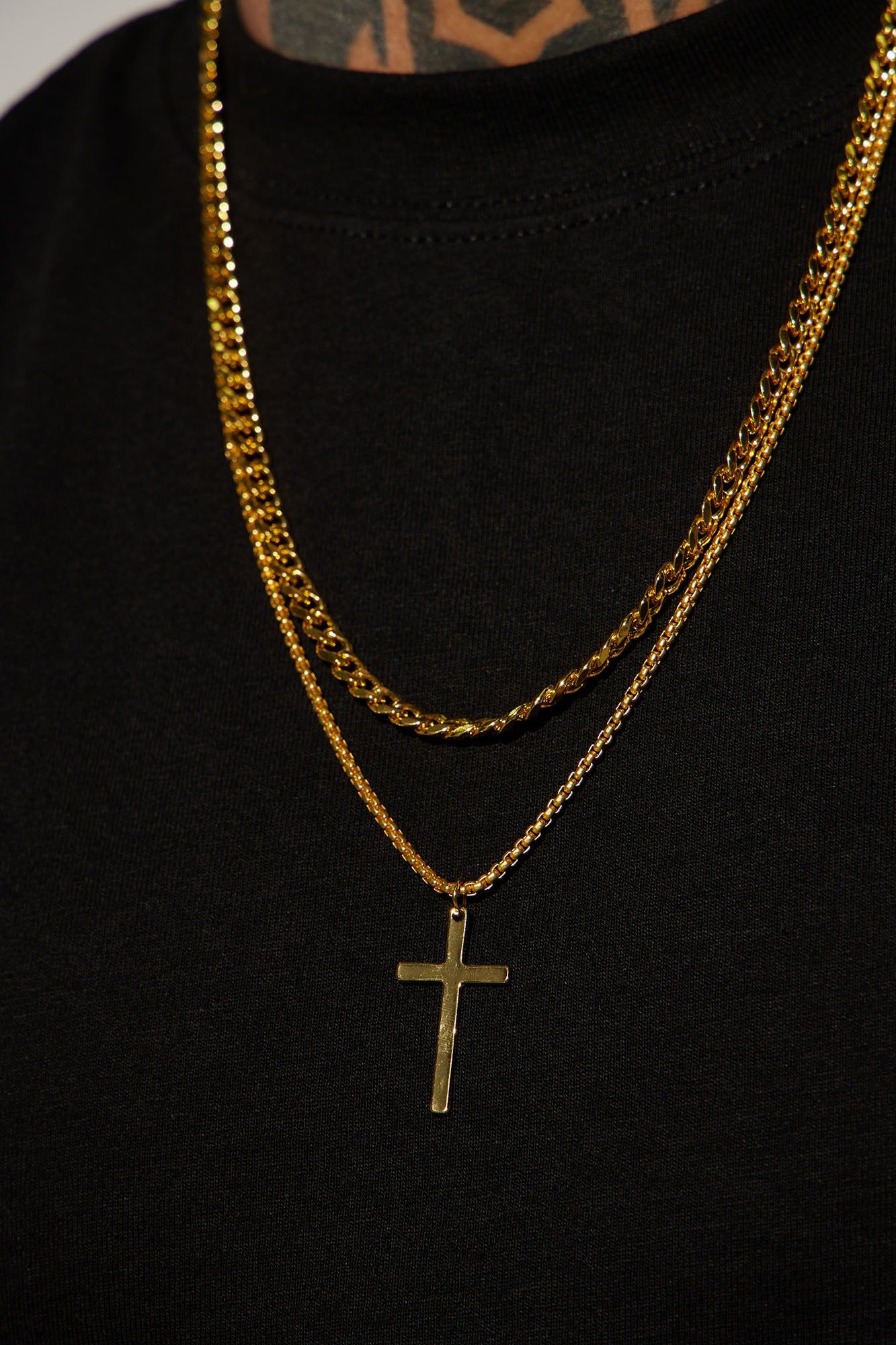 Judgement Time 2 Piece Chain Necklace - Gold sold by Fashion Nova