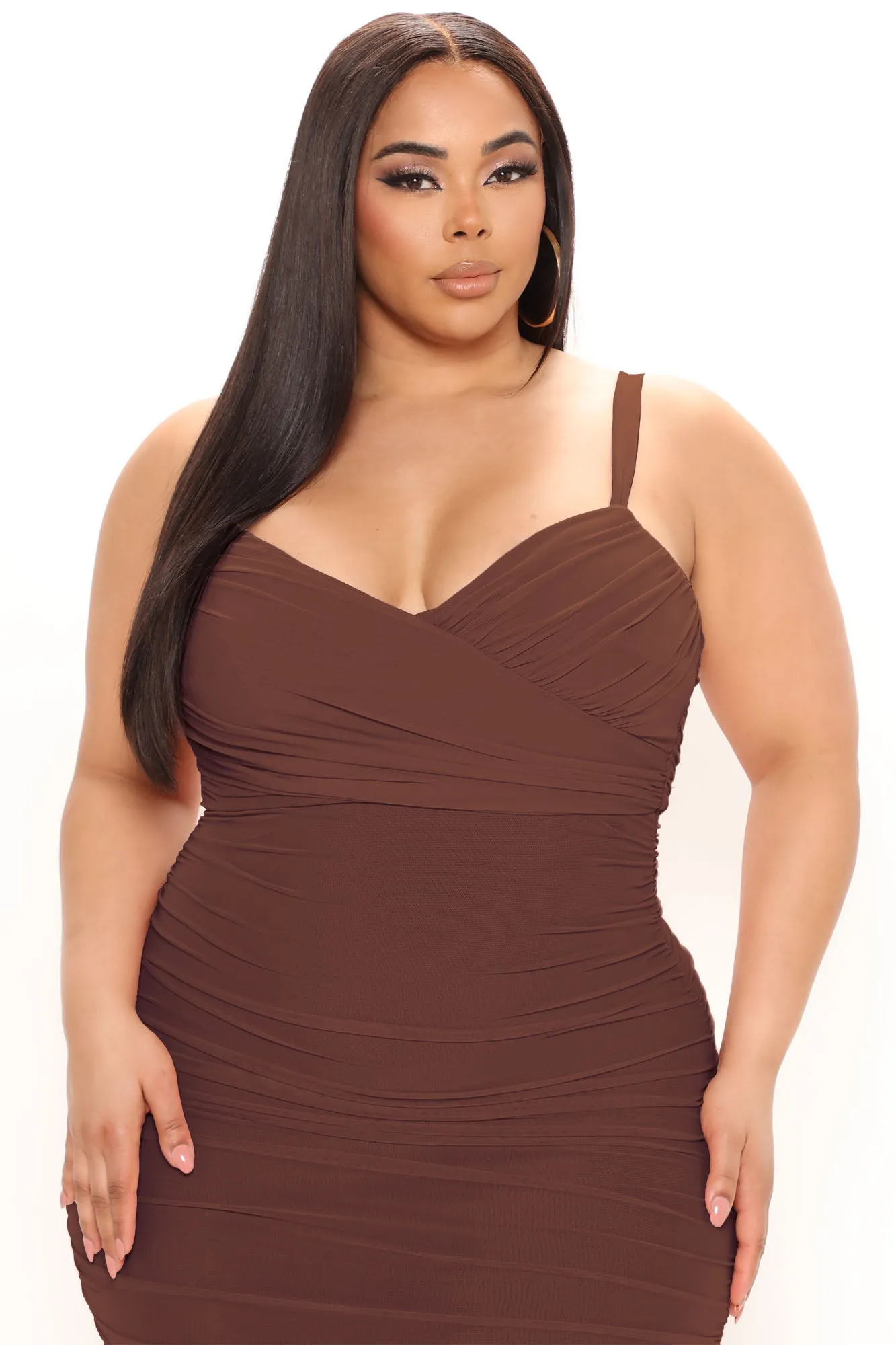 Seeing You Later Ruched Bandage Midi Dress - Copper sold by Fashion Nova product image thumbnail 5