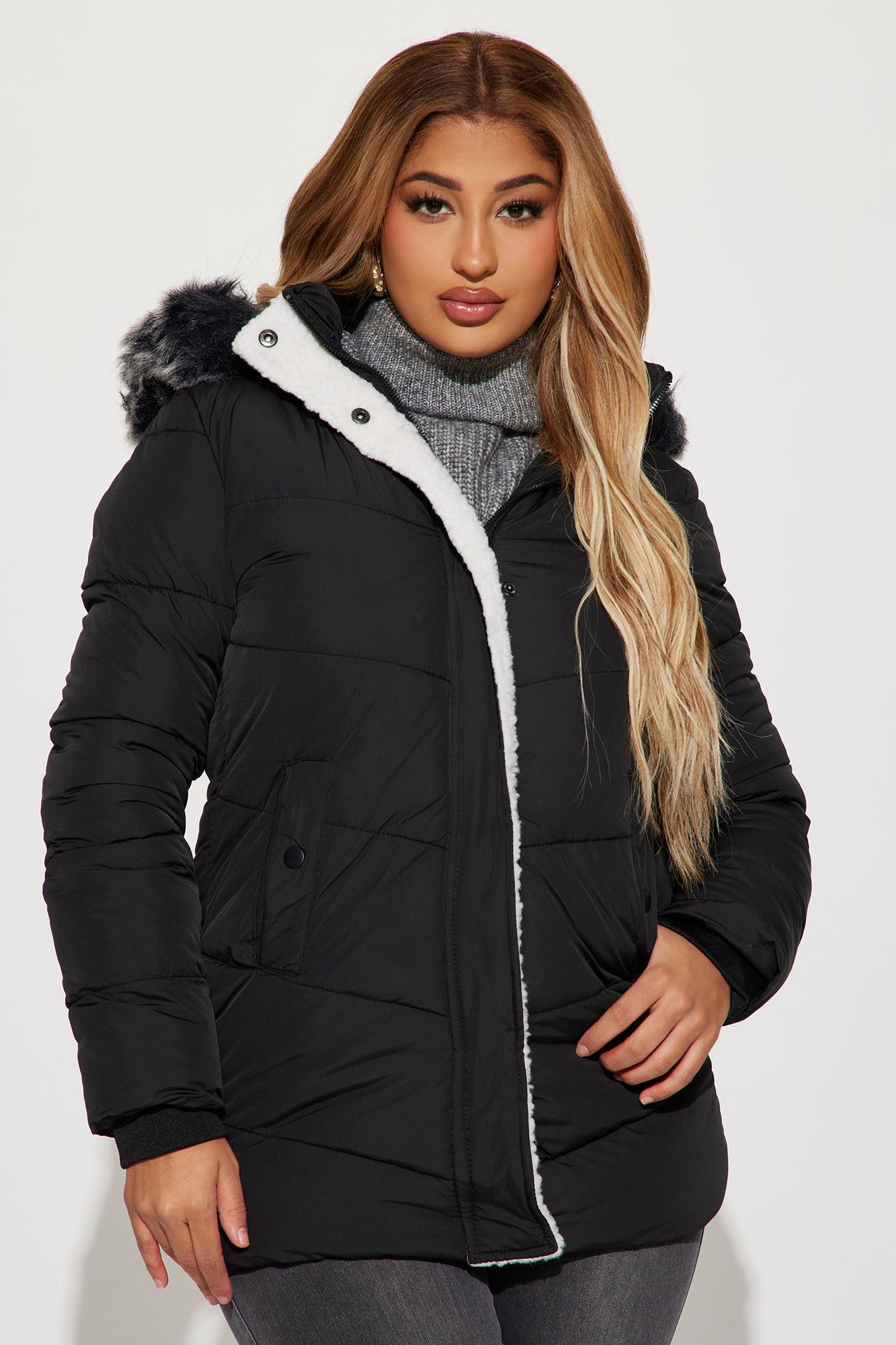 Snow Glow Long Puffer Jacket - Black sold by Fashion Nova product image thumbnail 3