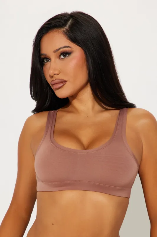 Light As A Feather Microfiber Tank Bralette - Mocha sold by Fashion Nova