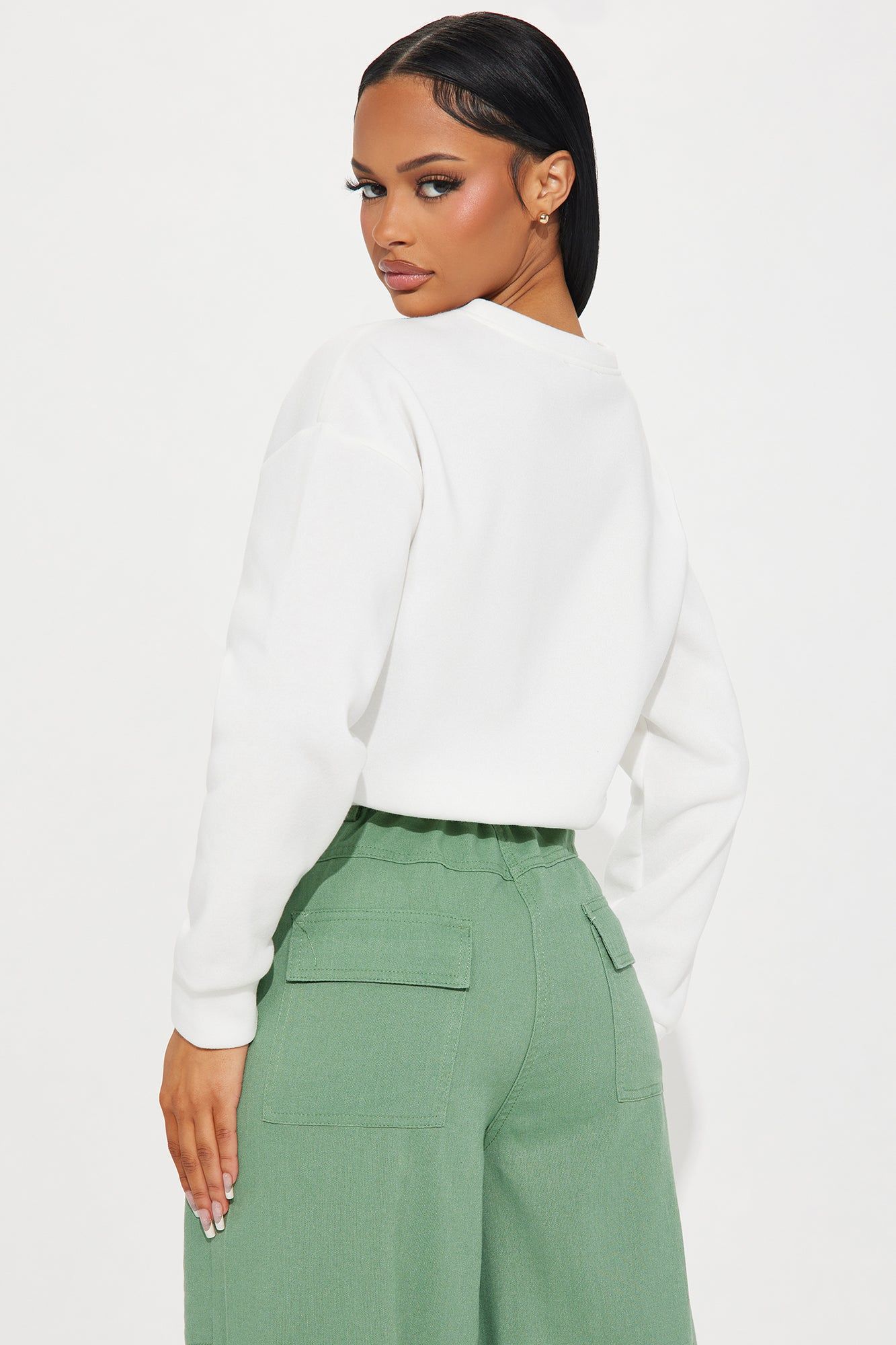 Amaya Fleece Lounge Top - White sold by Fashion Nova product image thumbnail 3