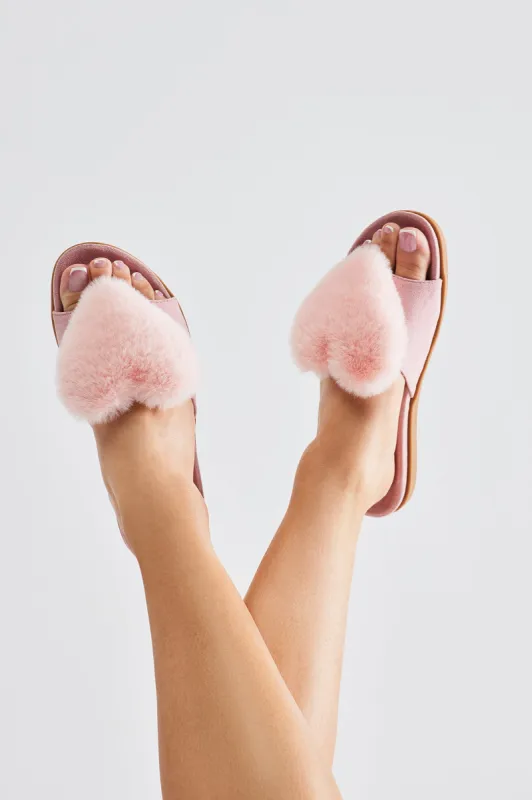 Arylee Heart Slippers - Pink sold by Fashion Nova