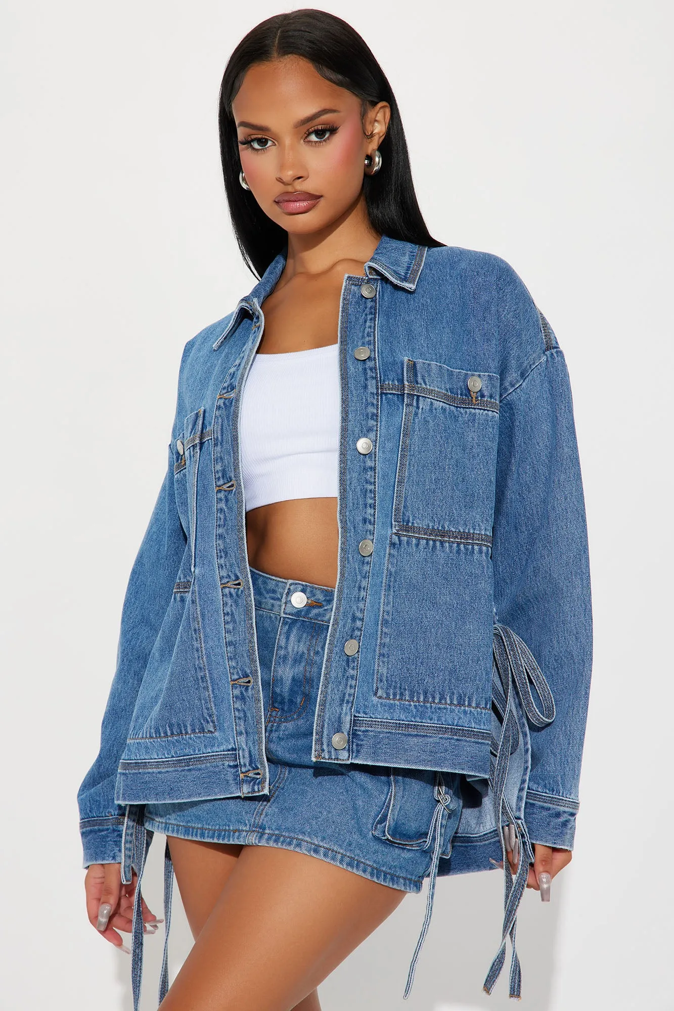Keeping It Casual Denim Shacket - Medium Wash sold by Fashion Nova product image thumbnail 3