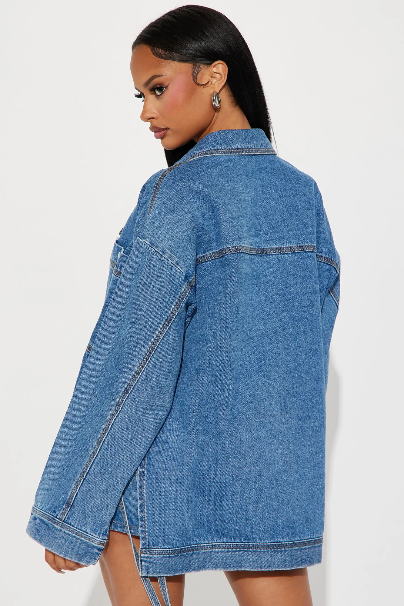 Keeping It Casual Denim Shacket - Medium Wash sold by Fashion Nova product image thumbnail 5