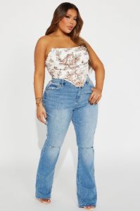 Enjoy The Journey Corset Top - Ivory/combo sold by Fashion Nova