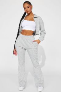 Give It Away Lounge Cropped Jacket - Heather Grey sold by Fashion Nova
