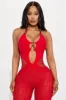 Larger Than Life Seamless Jumpsuit - Red sold by Fashion Nova