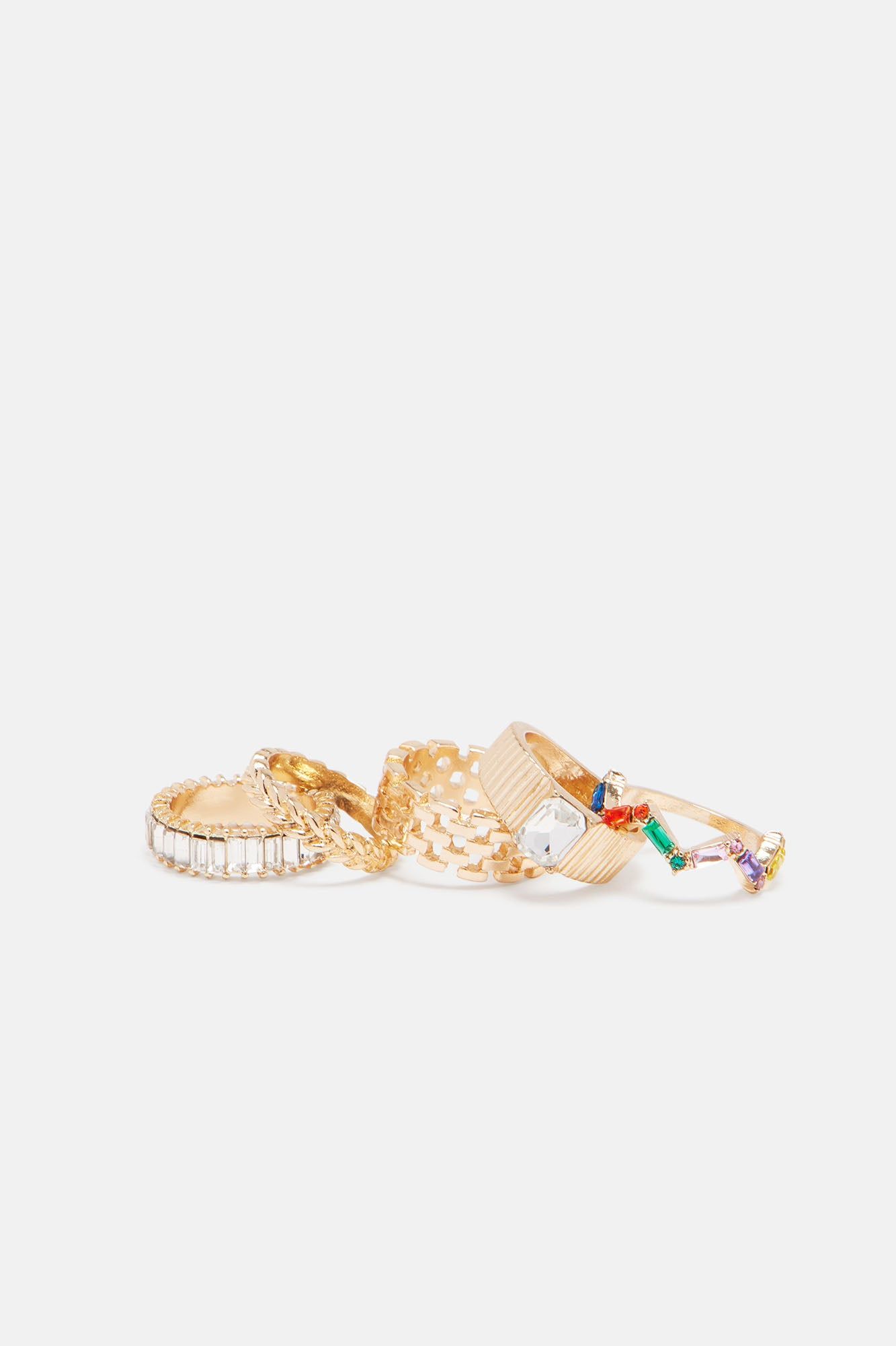 Until We Meet Again 5 Piece Ring Set - Gold/combo sold by Fashion Nova