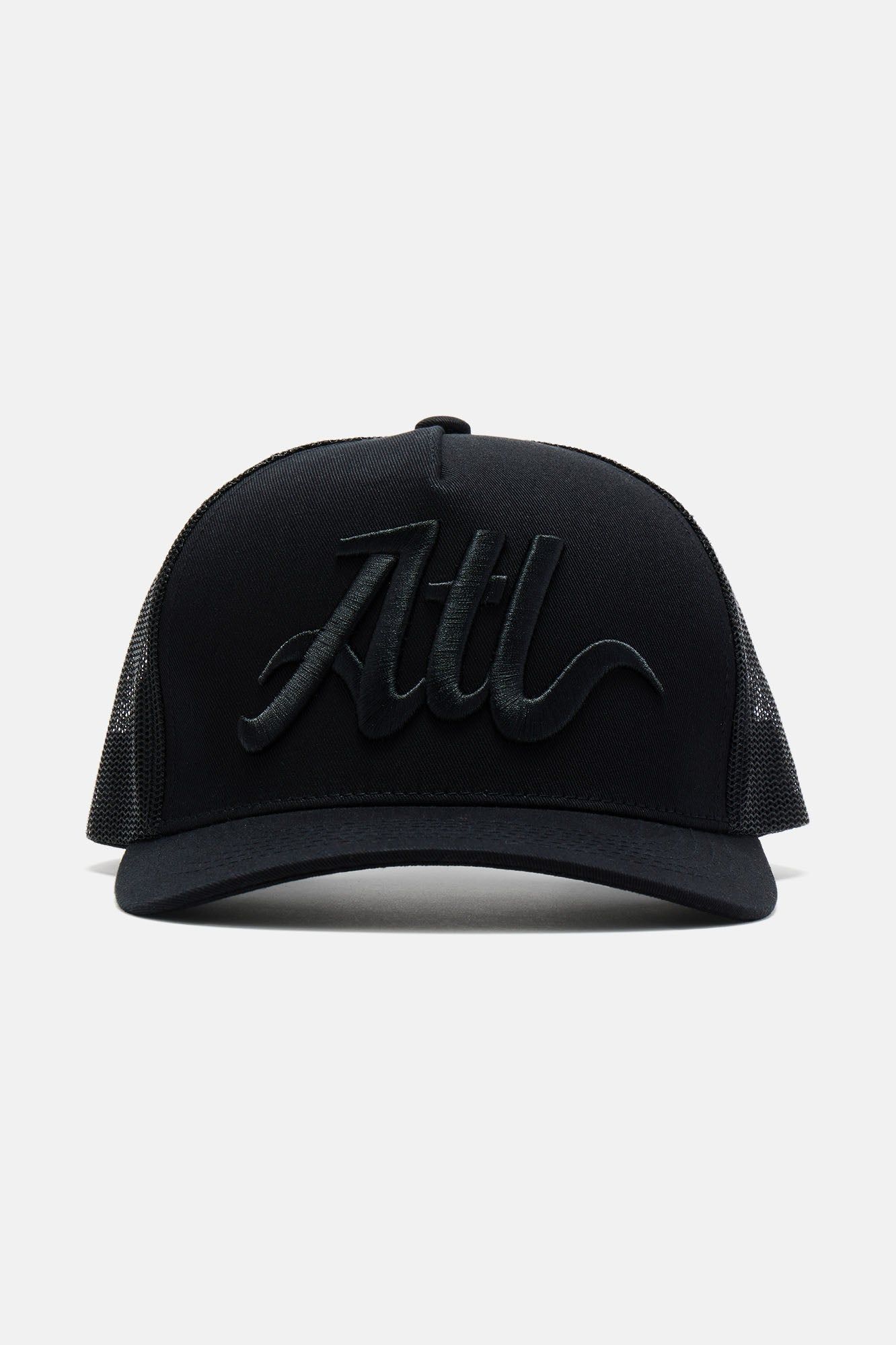 Atlanta Twill Trucker Hat - Black/Black sold by Fashion Nova product image thumbnail 2