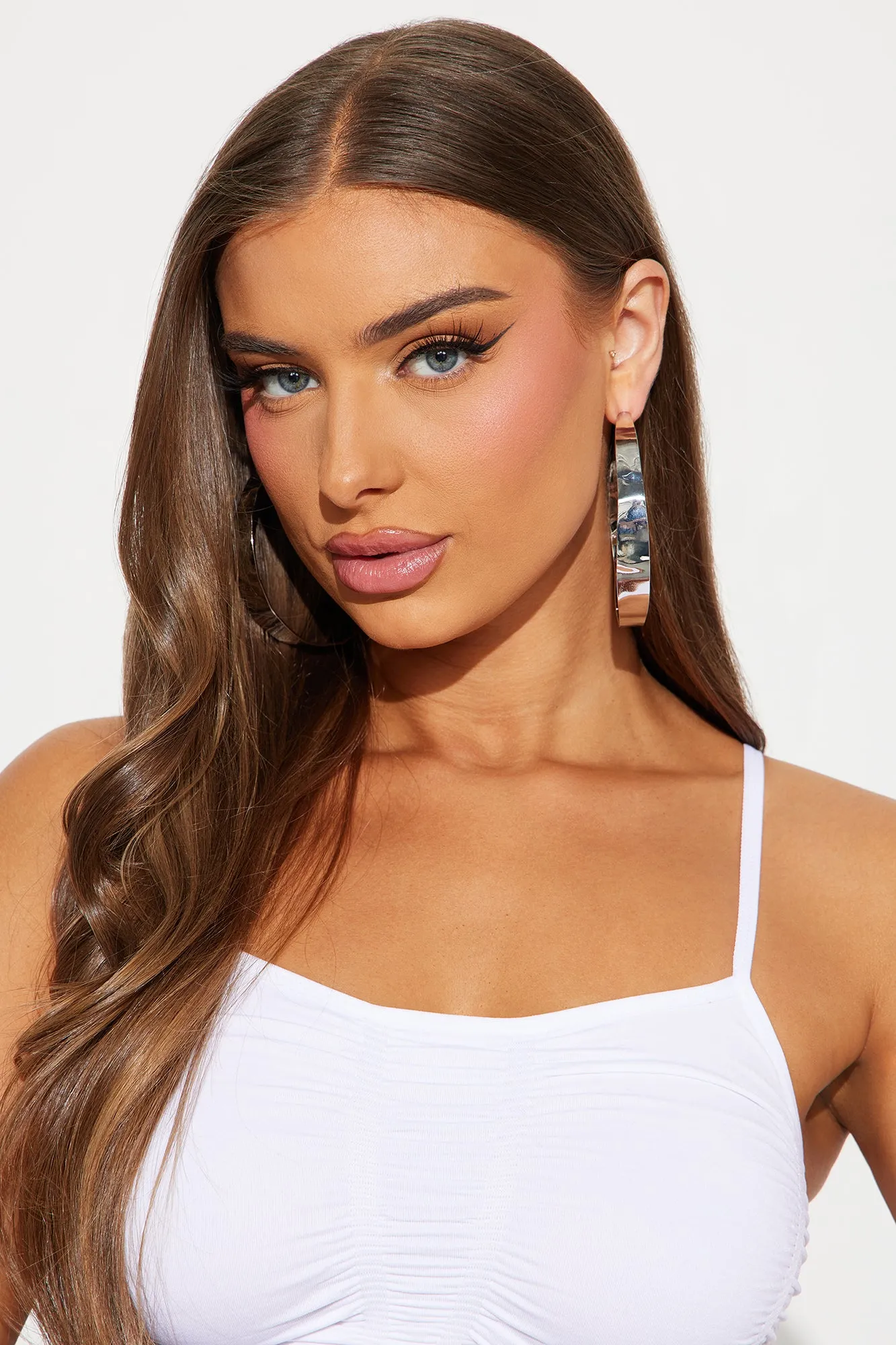 On Another Wavelength Hoop Earrings - Silver sold by Fashion Nova product image thumbnail 2