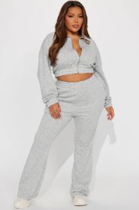 Give It Away Lounge Cropped Jacket - Heather Grey sold by Fashion Nova