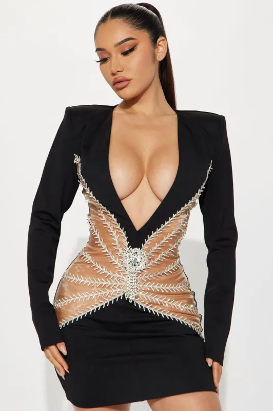 Little Miss Sassy Mini Dress - Black sold by Fashion Nova