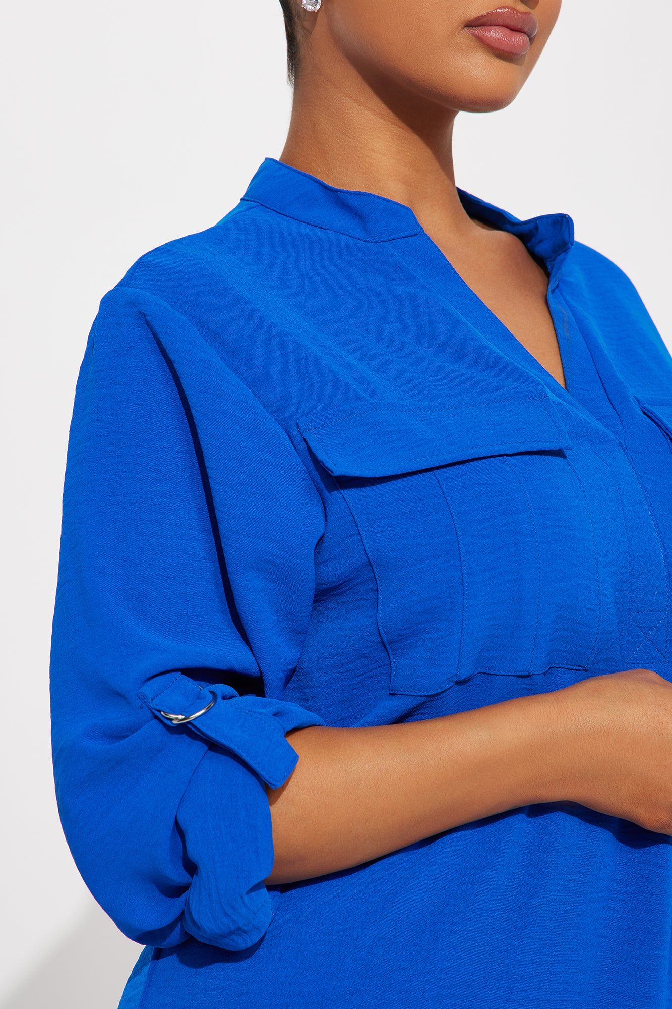 Jennifer Mini Shirt Dress - Blue sold by Fashion Nova product image thumbnail 3