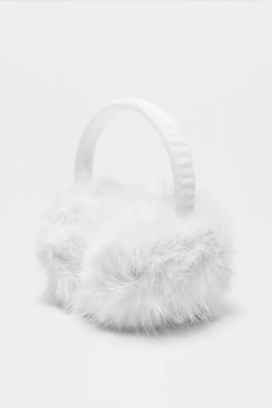 Fur Brings The Fun Earmuffs - White sold by Fashion Nova