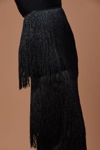 Faye Bandage Fringe Maxi Dress - Black sold by Fashion Nova