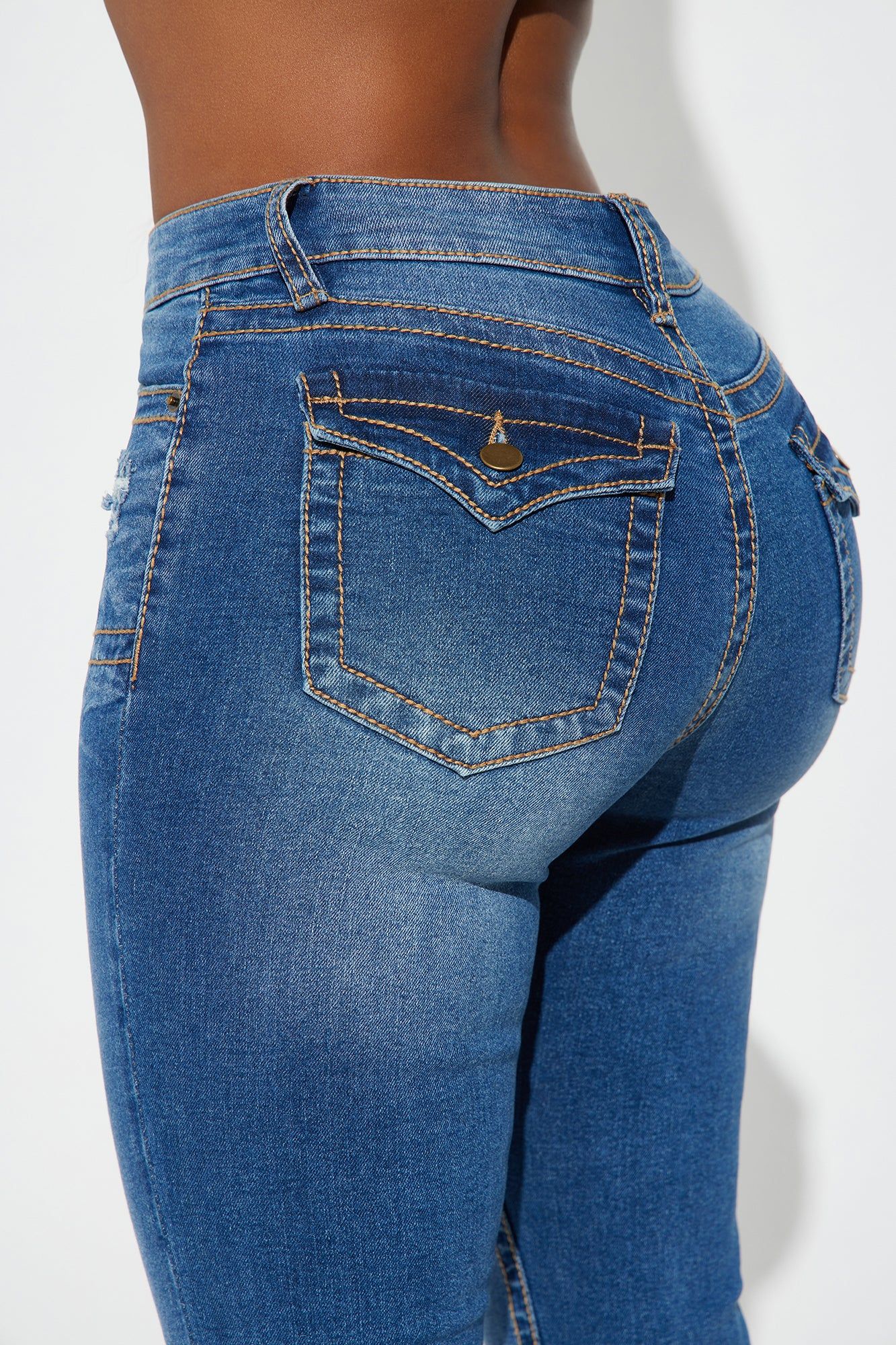 Getting Served Stretch Bootcut Jeans - Medium Wash sold by Fashion Nova product image thumbnail 4