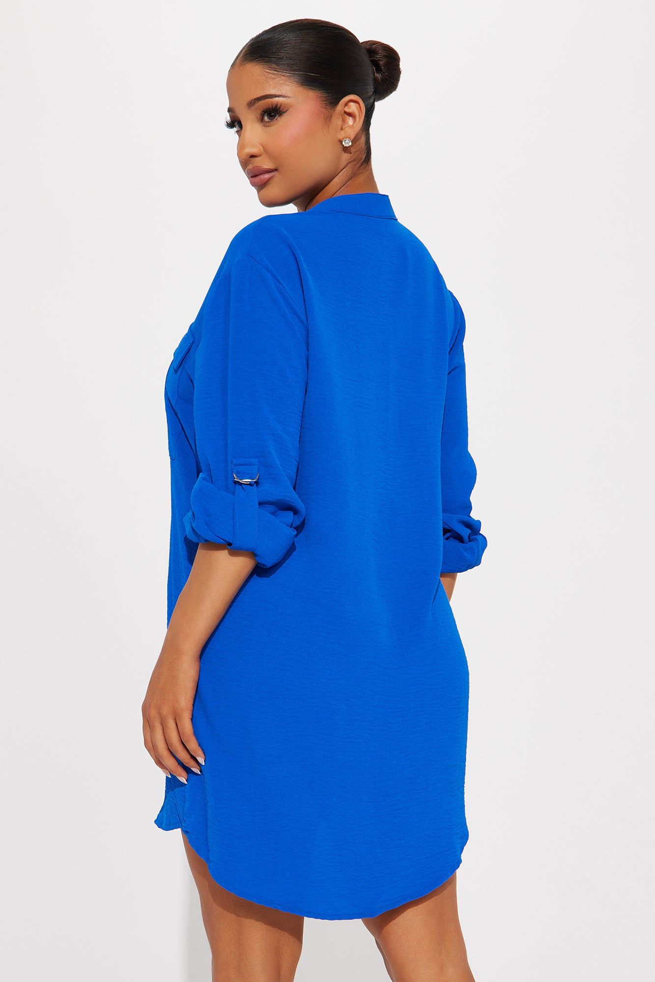 Jennifer Mini Shirt Dress - Blue sold by Fashion Nova product image thumbnail 4