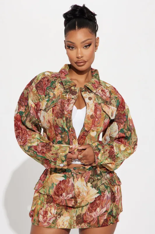 Tea Time Jacquard Jacket - Multi Color sold by Fashion Nova