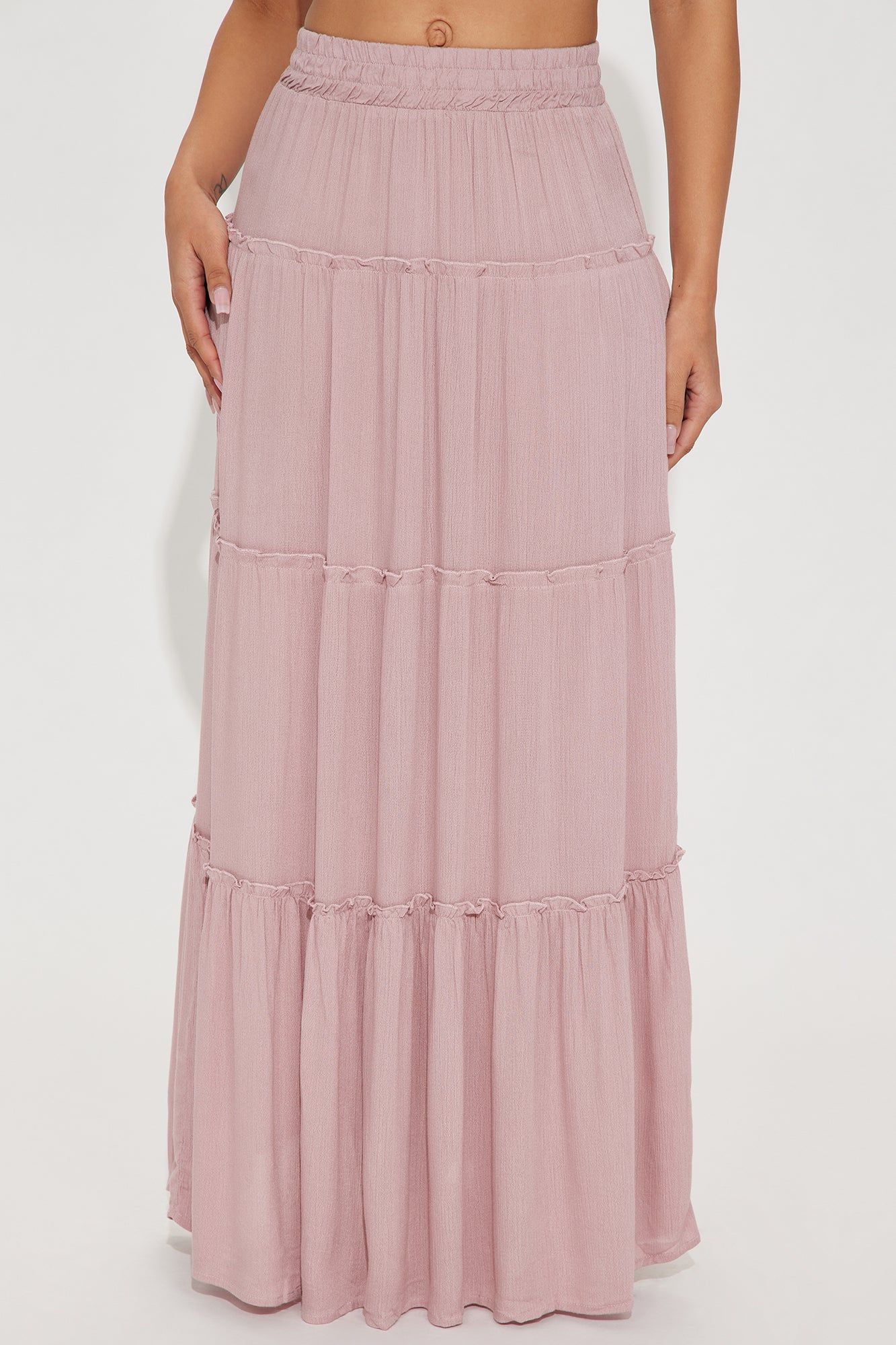 Romy Tiered Gauze Maxi Skirt - Rose sold by Fashion Nova product image thumbnail 2