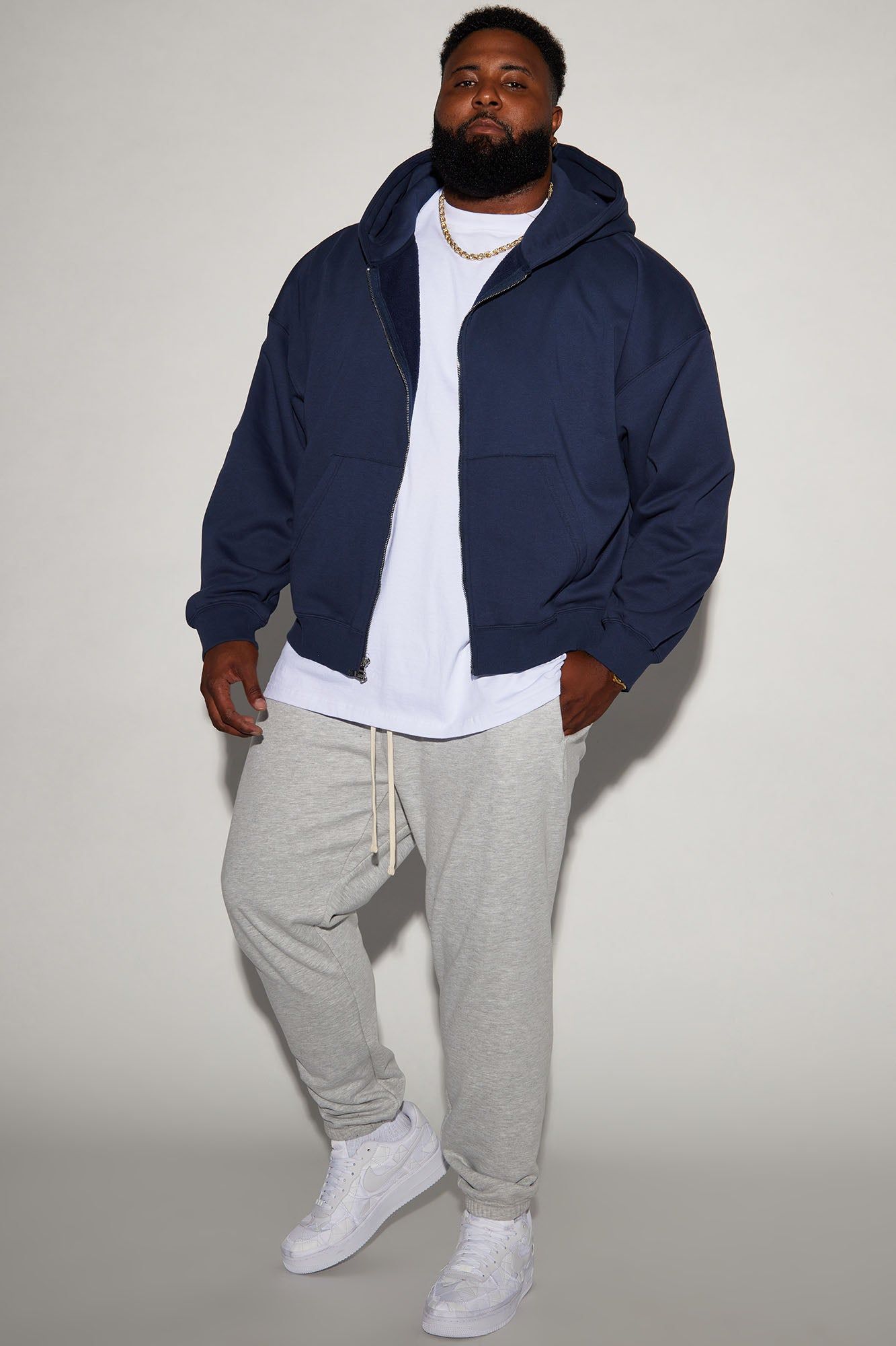 Tyson Heavyweight Zip Up - Navy sold by Fashion Nova product image thumbnail 5