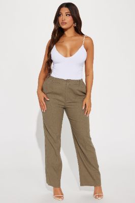 Melinna Linen Pant - Olive sold by Fashion Nova