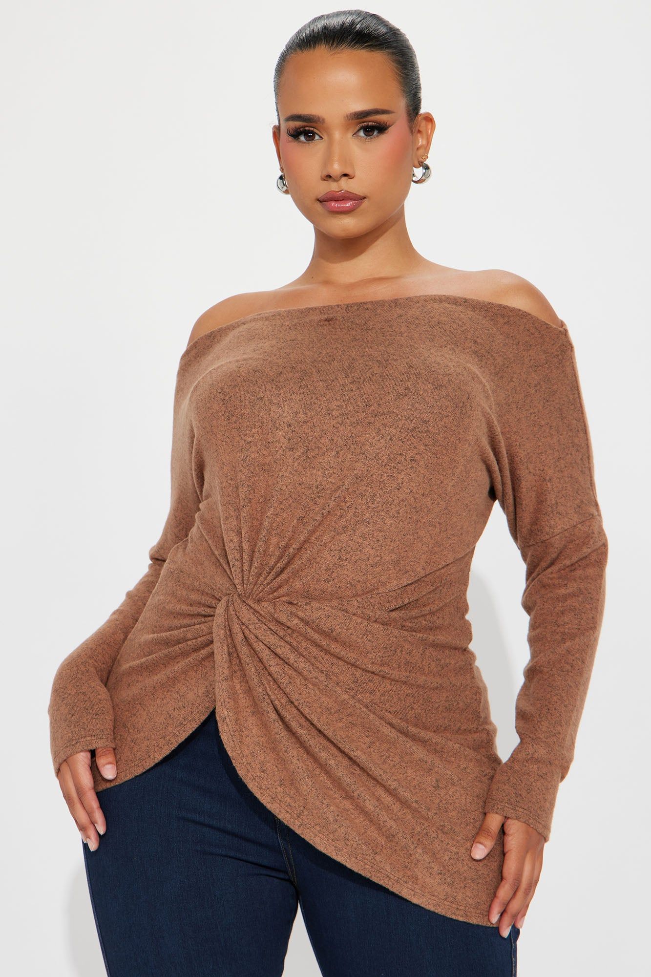 Simply Flawless Off Shoulder Top - Taupe sold by Fashion Nova product image thumbnail 4