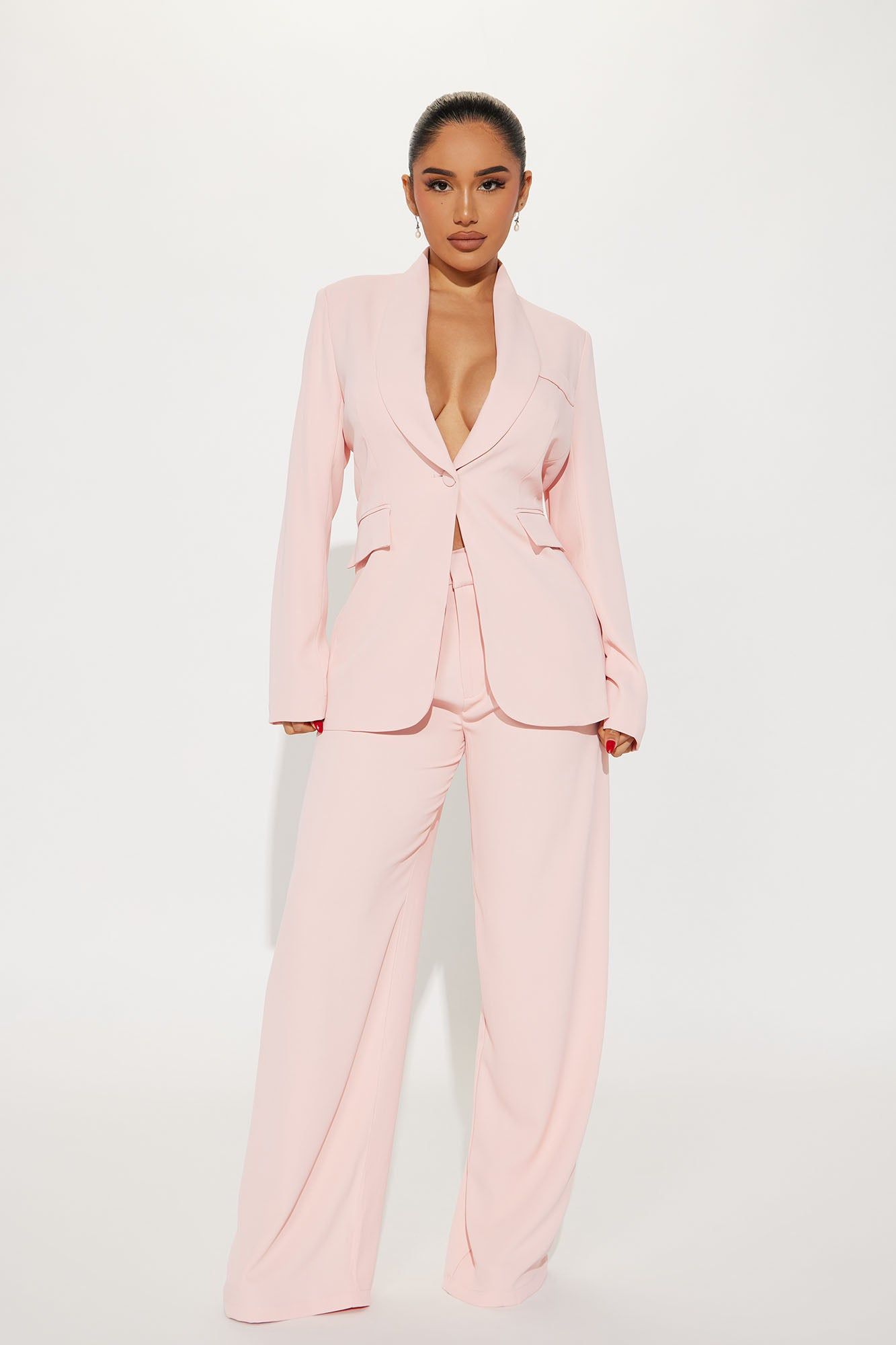Important Meeting Blazer Pant Set - Pink sold by Fashion Nova