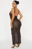 Stella Sequin Crochet Maxi Dress - Black sold by Fashion Nova