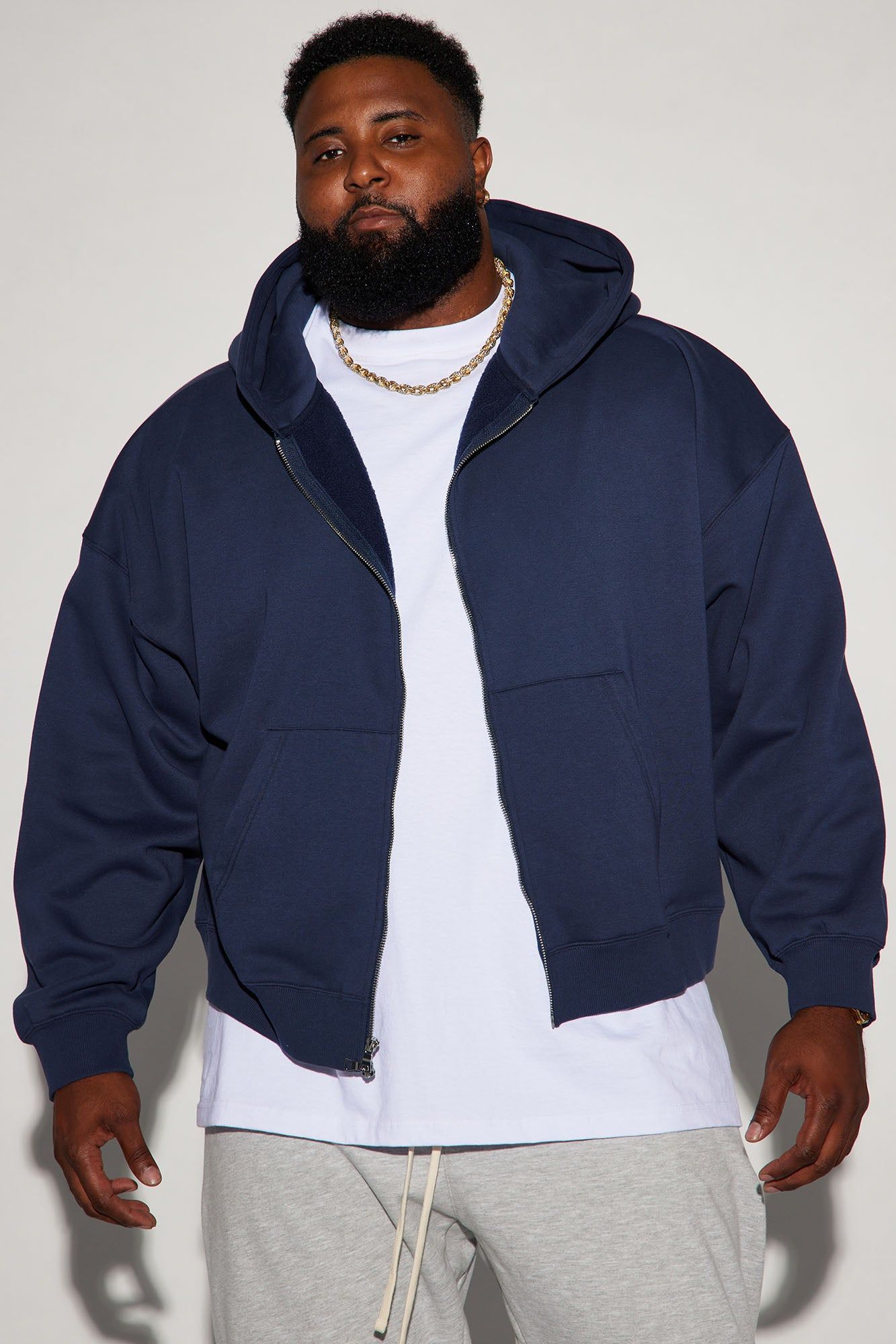 Tyson Heavyweight Zip Up - Navy sold by Fashion Nova product image thumbnail 4