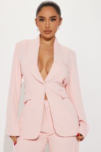 Important Meeting Blazer Pant Set - Pink sold by Fashion Nova