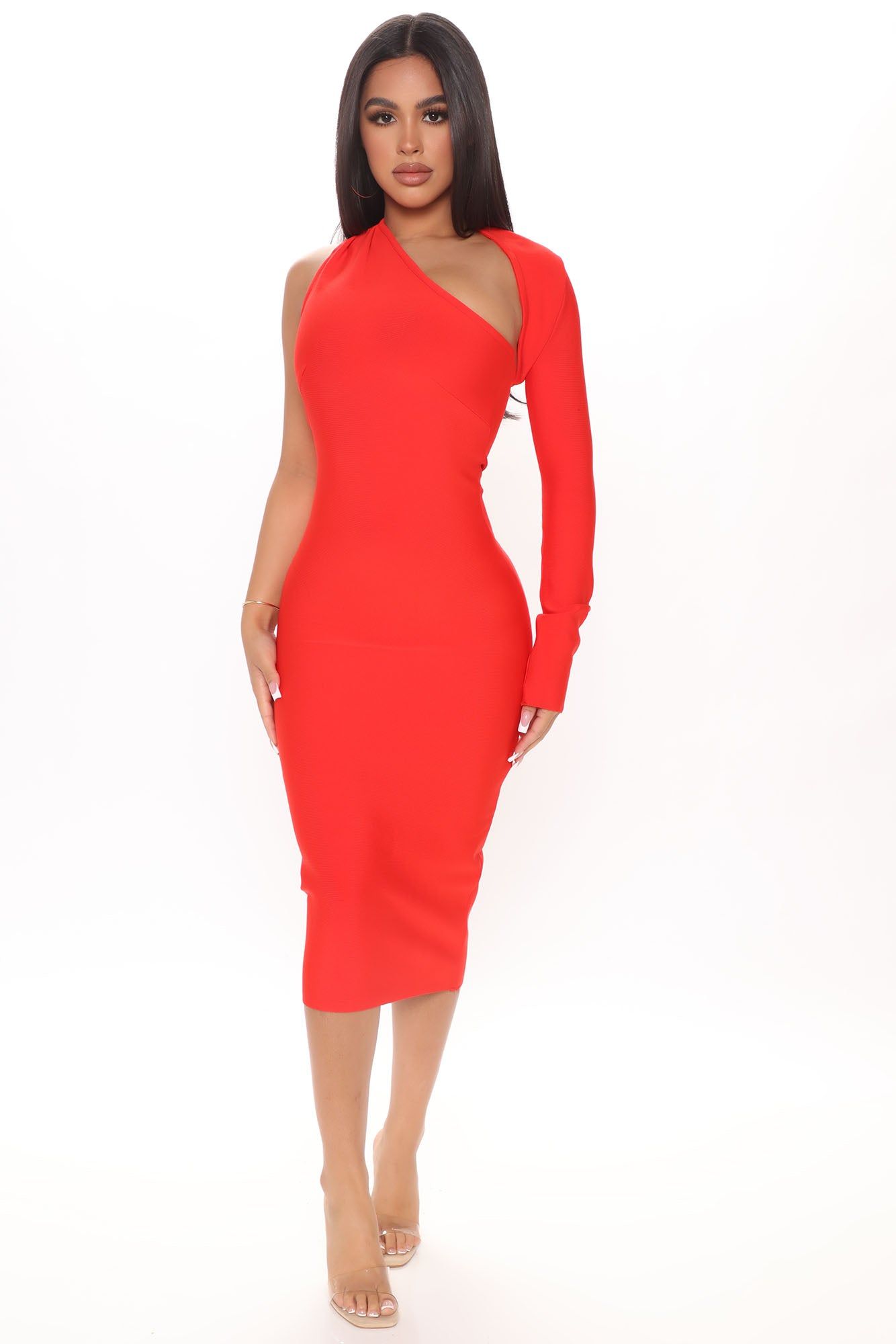 My Love Bandage Midi Dress - Red sold by Fashion Nova