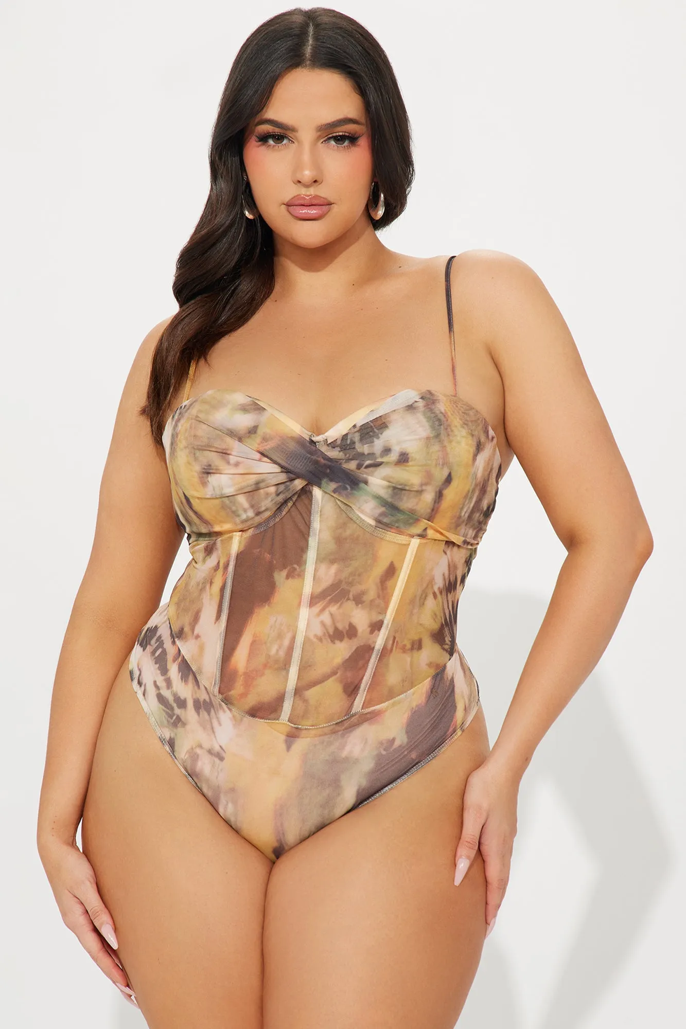 Sweet Crush Mesh Bodysuit - Brown/combo sold by Fashion Nova product image thumbnail 5