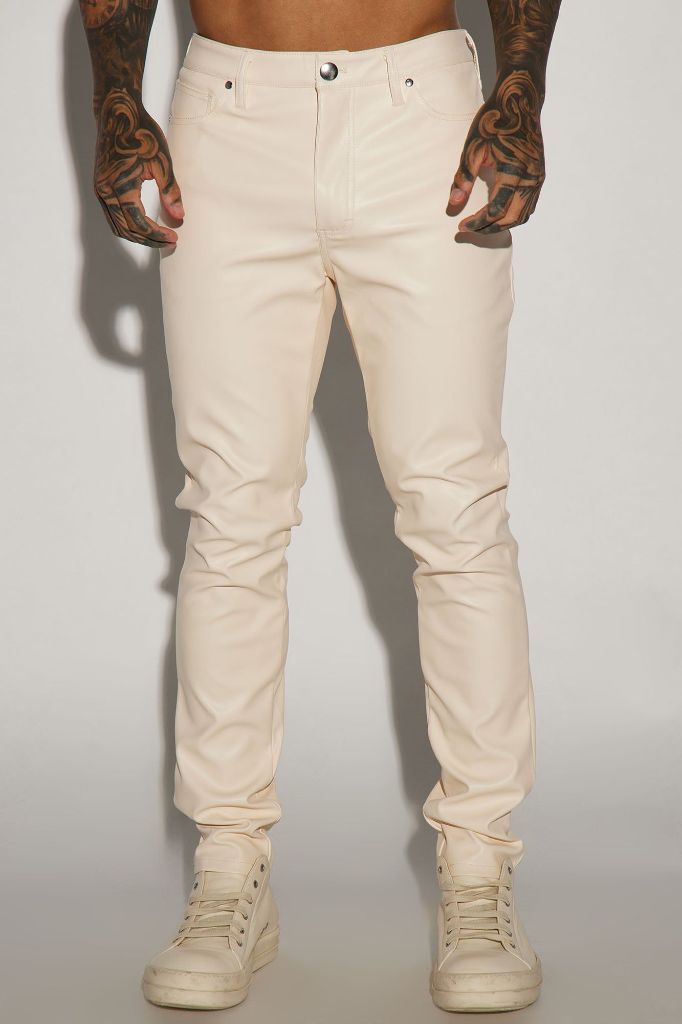 Your Favorite Faux Leather Skinny Pants - Cream sold by Fashion Nova product image thumbnail 3