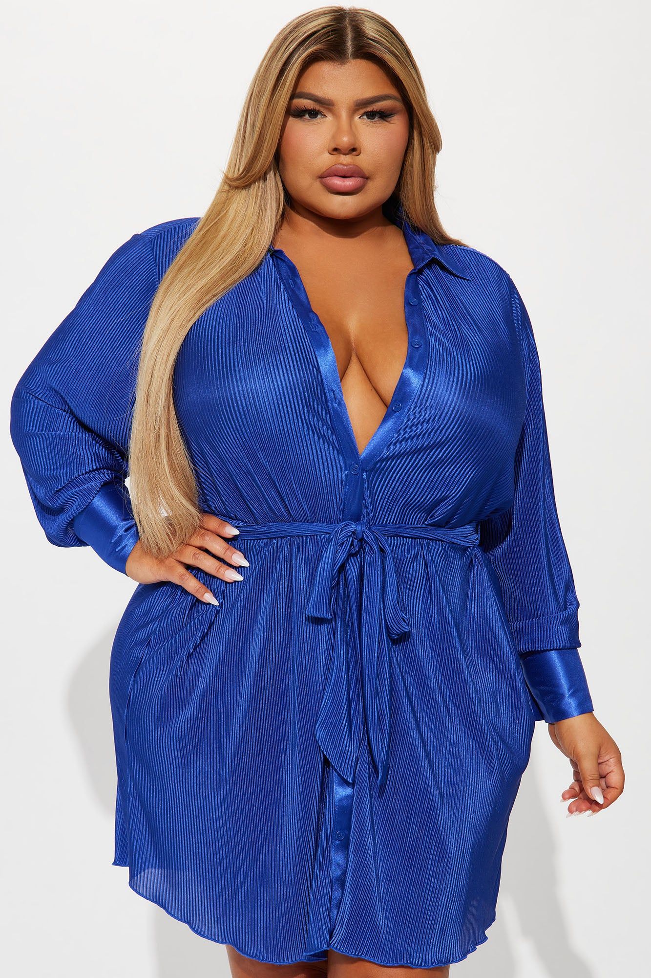 Bailey Plisse Mini Dress - Royal sold by Fashion Nova product image thumbnail 4
