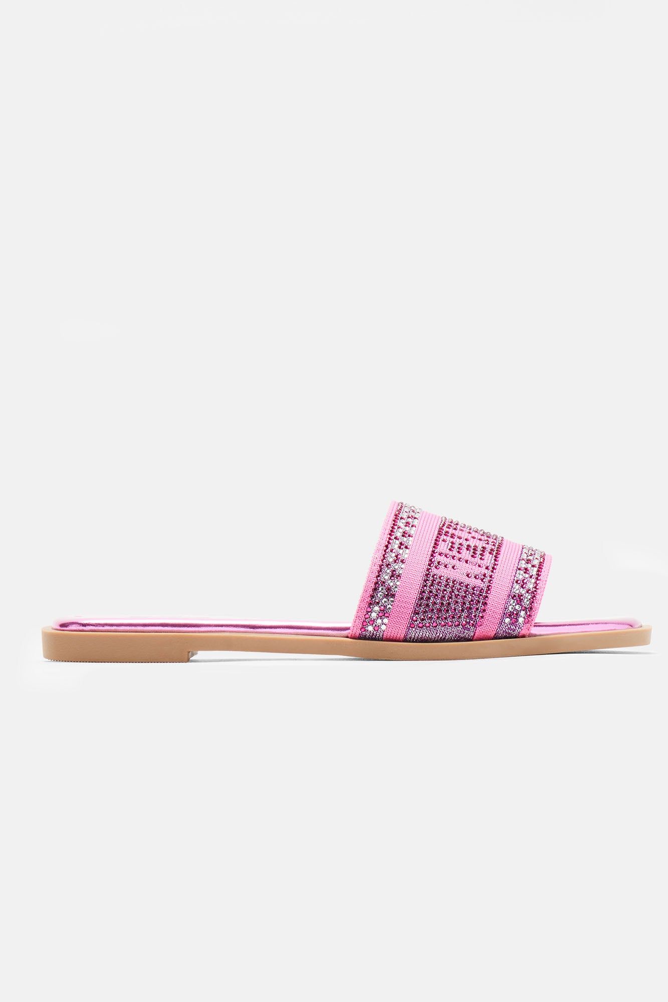 What A View Embellished Flat Sandals - Fuchsia sold by Fashion Nova product image thumbnail 5