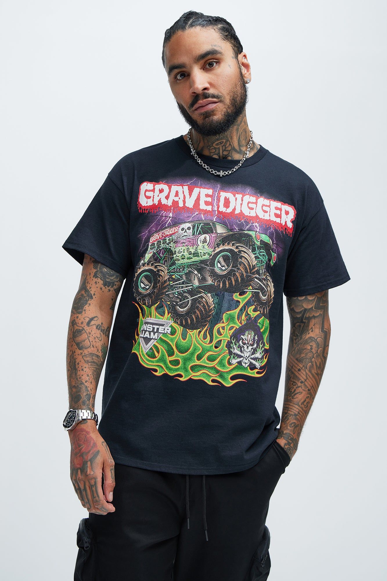 Monster Jam Grave Digger Short Sleeve Tee - Black sold by Fashion Nova