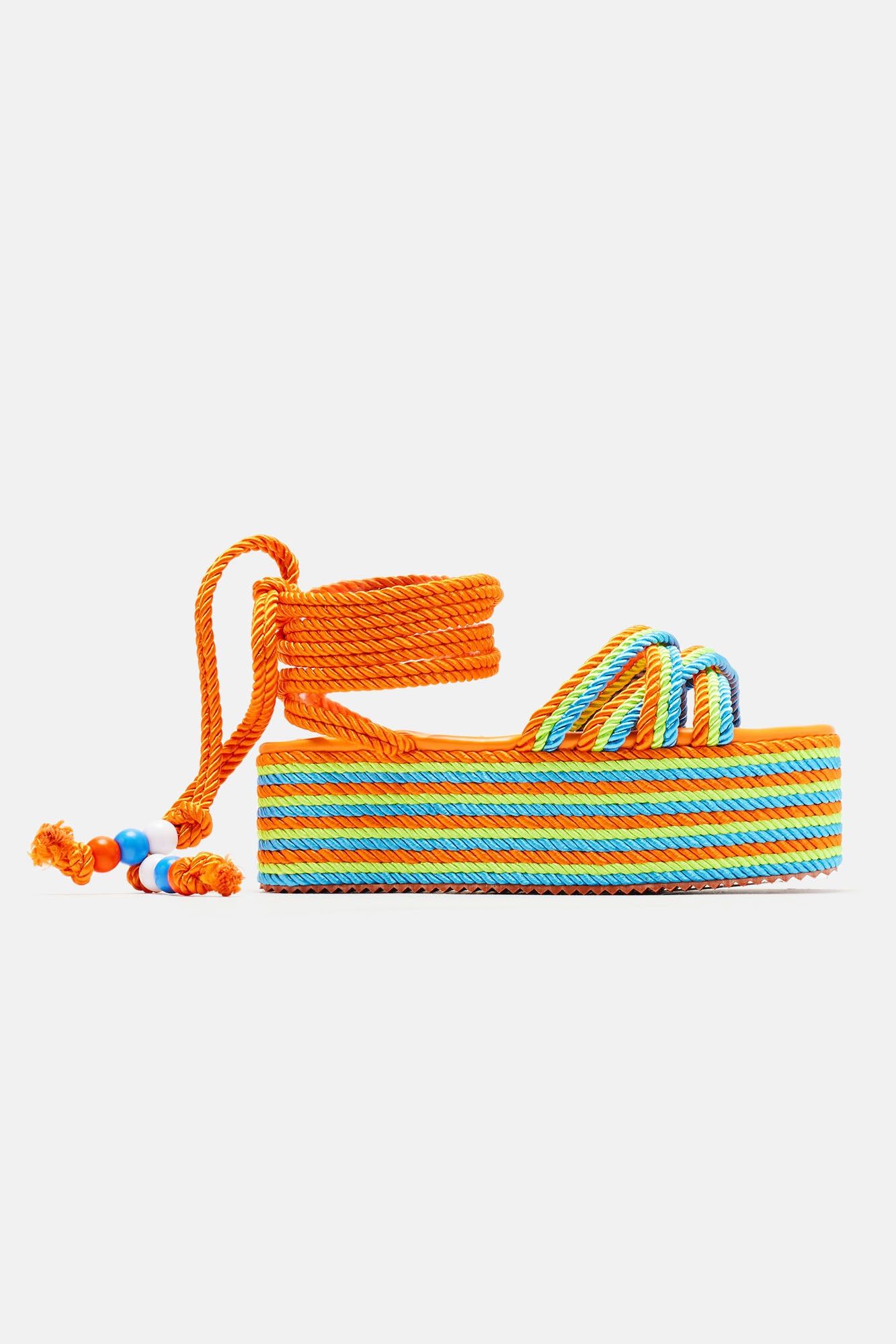 Catch Me Chillin' Flatform Sandals - Orange/combo sold by Fashion Nova product image thumbnail 4
