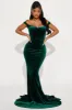 Alora Velvet Maxi Gown - Hunter sold by Fashion Nova