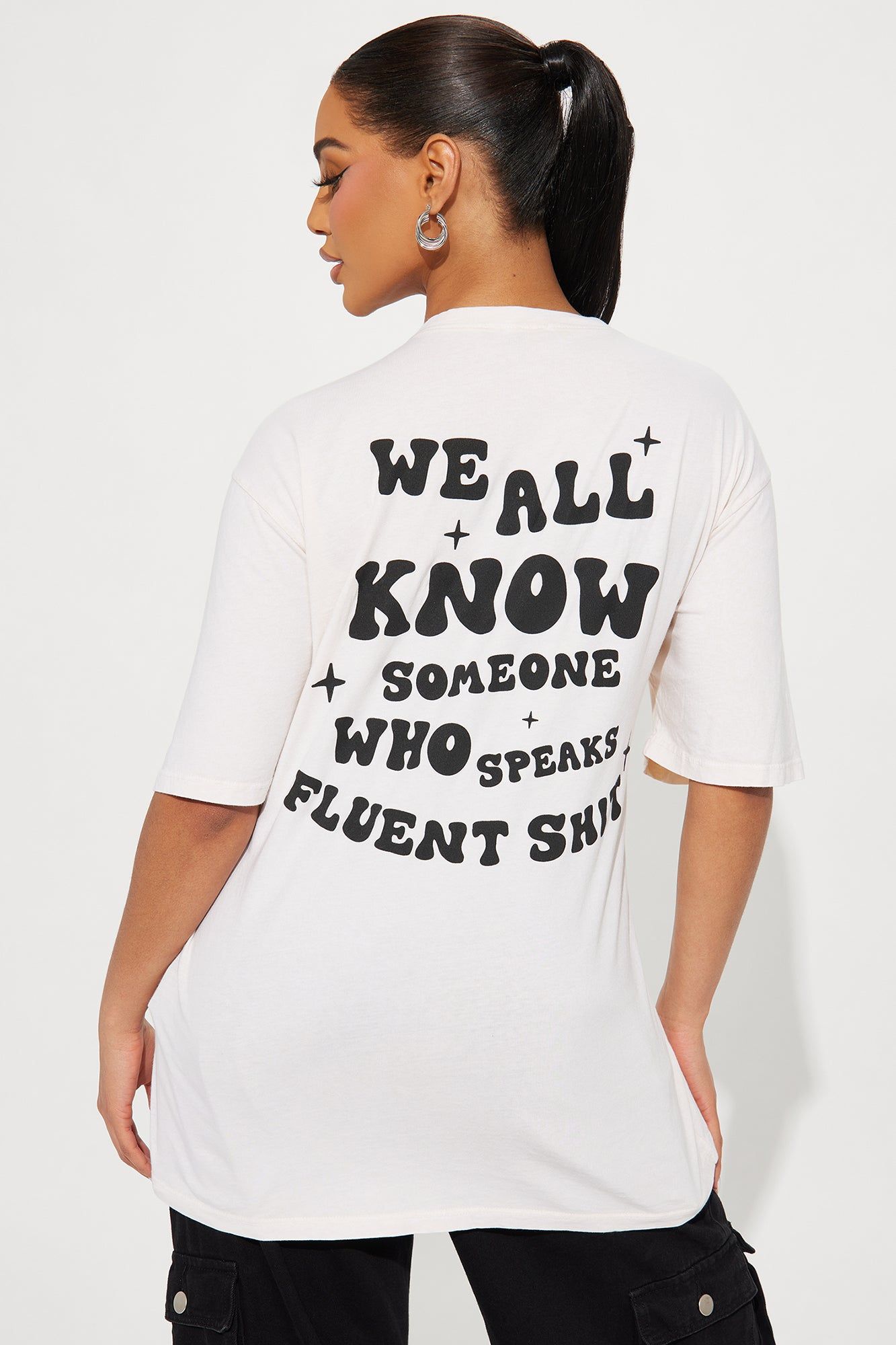 We All Know Someone Tee - Ivory/combo sold by Fashion Nova