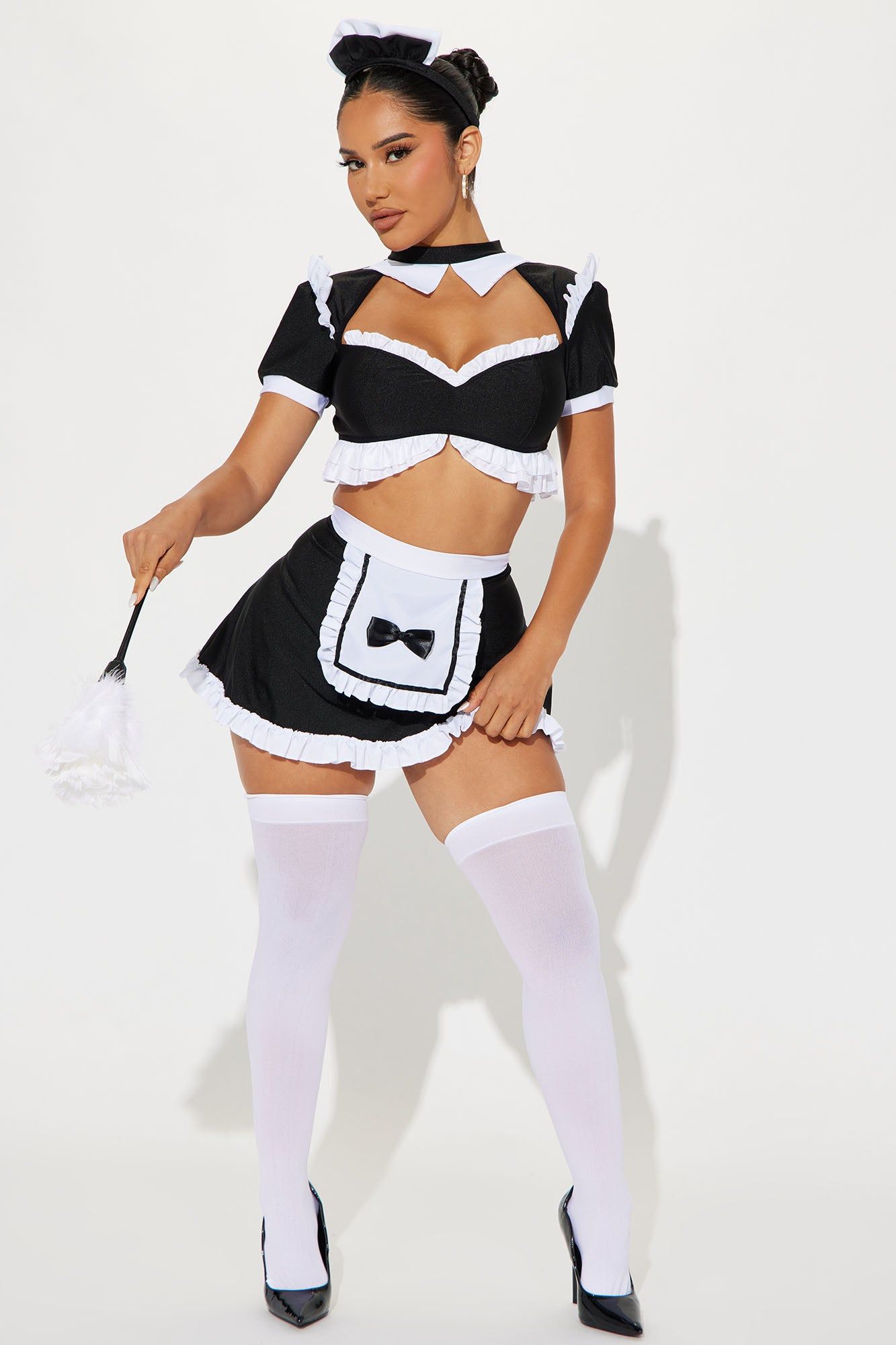 Sultry Maid 5 Piece Costume Set - Black/White sold by Fashion Nova