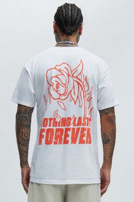Nothing Lasts Forever Short Sleeve Tee - White sold by Fashion Nova