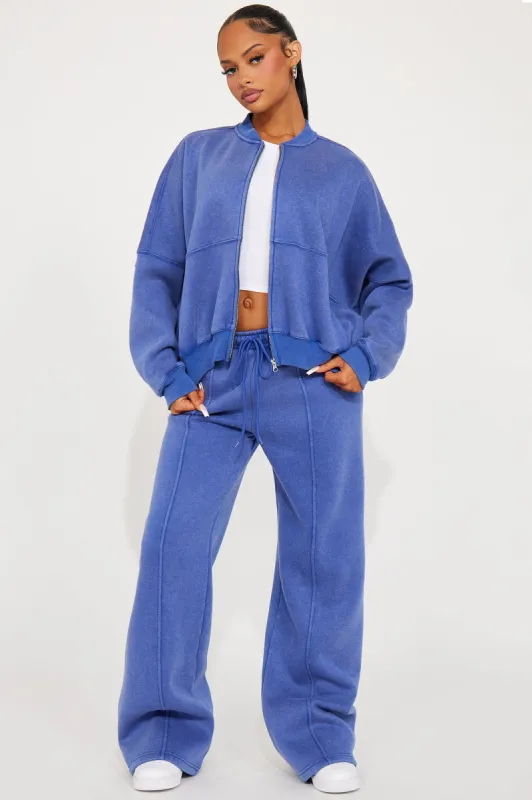 Camryn Fleece Pant Set - Royal sold by Fashion Nova