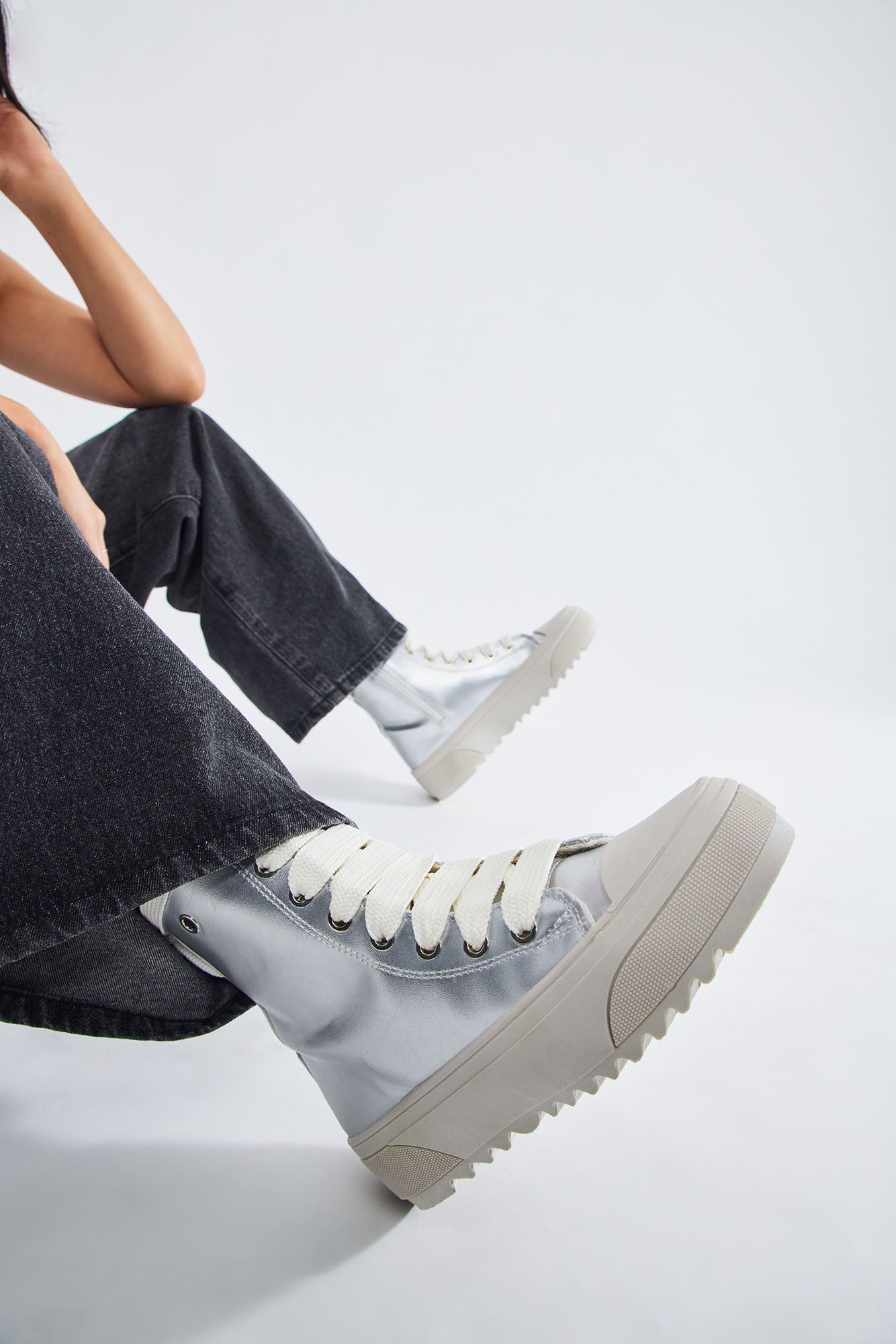 Showing You Something Sneakers - Silver sold by Fashion Nova product image thumbnail 2