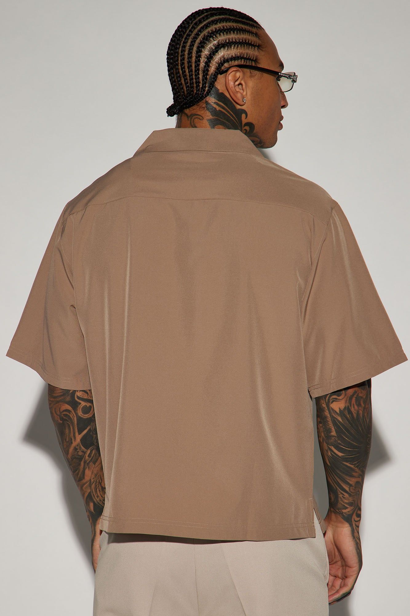 Saints Social Club Button Up Shirt - Taupe sold by Fashion Nova product image thumbnail 3