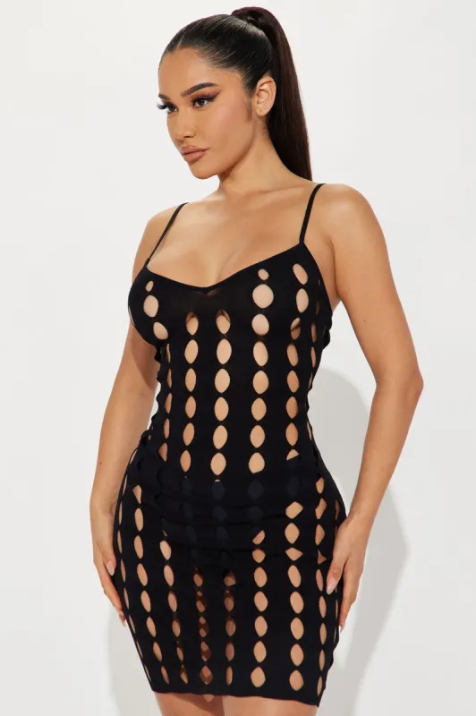 Cutting In Mini Dress - Black sold by Fashion Nova
