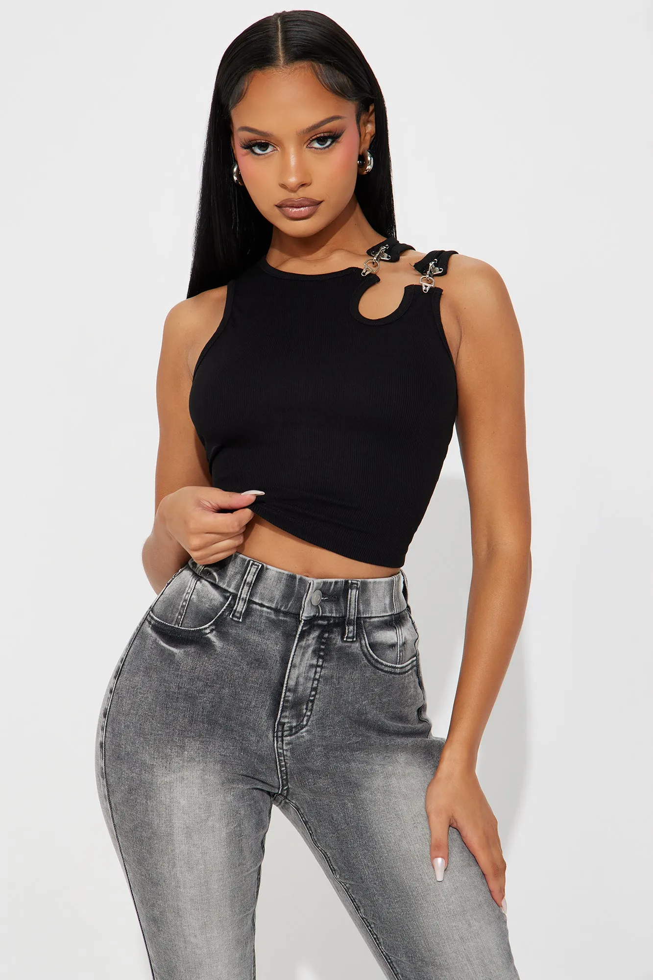No Hard Feelings Tank Top - Black sold by Fashion Nova